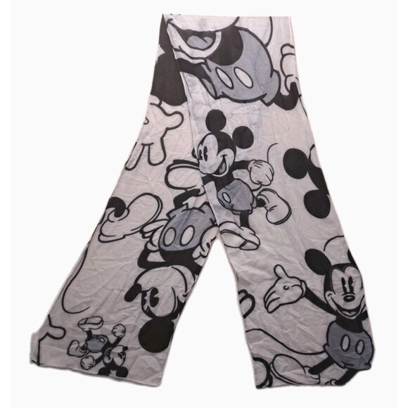 Disney Accessories - Vintage NEW Disney Parks Classic Mickey Scarf Black & White Size 78 x 14 NWT